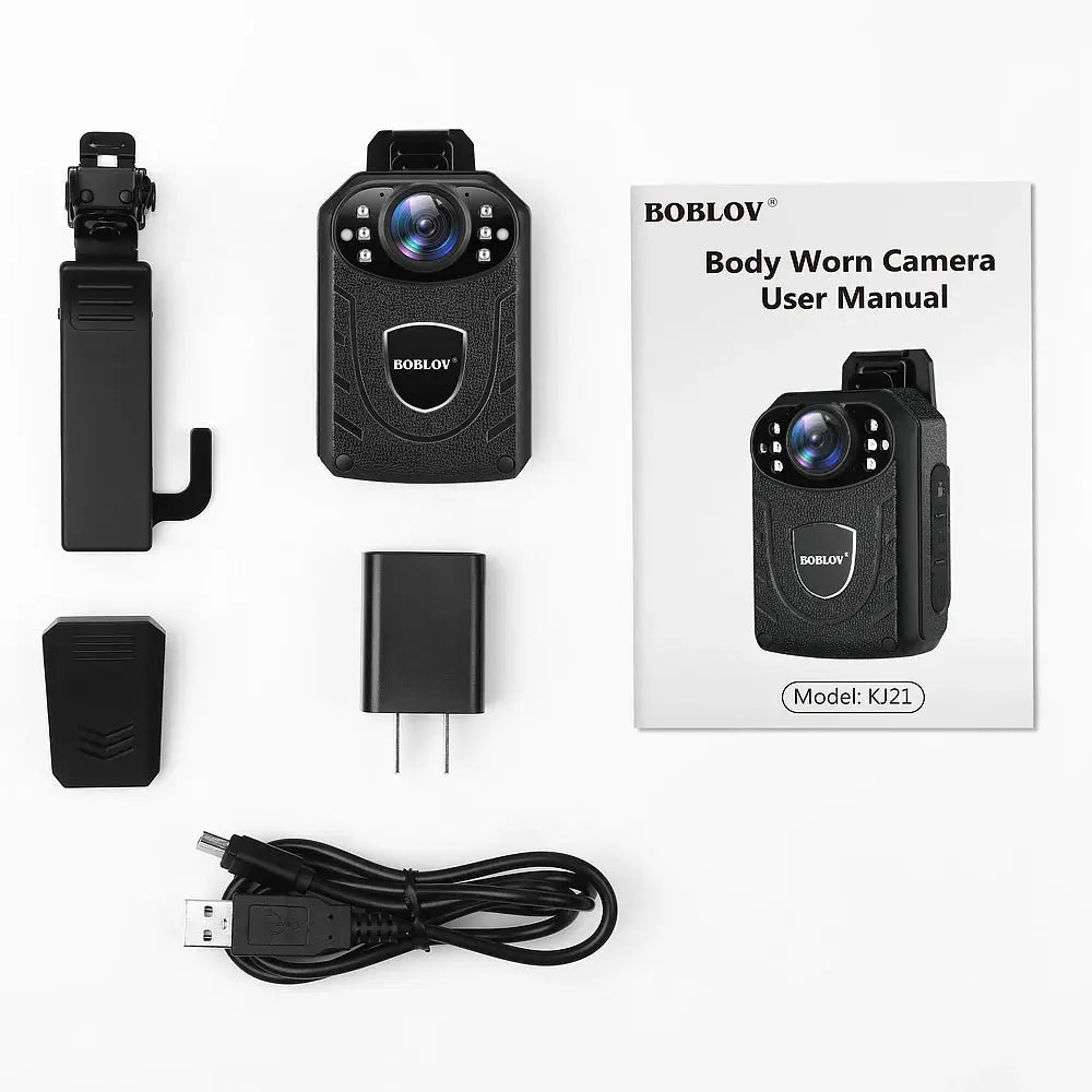 Boblov KJ21 Body Worn Mini Camera Police HD 1296P DVR Video Recorder Security Cam 170 Degree IR Night Vision Mini Camcorders Spy-shop.com