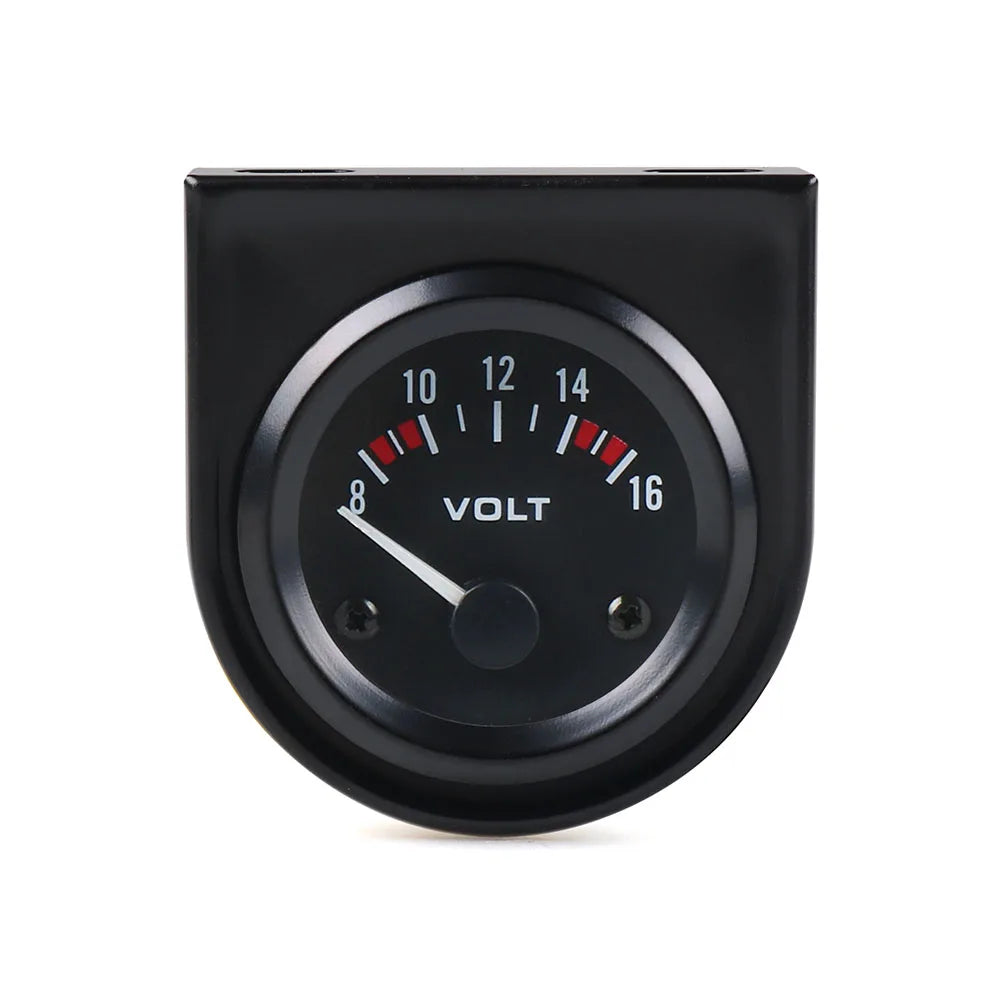 Mjerač 2INCH 52MM, crni, voltmetar, mjerač temperature vode i ulja, tlaka ulja i razine goriva, ampermetar, komplet s trostrukim mjeračem za automobil