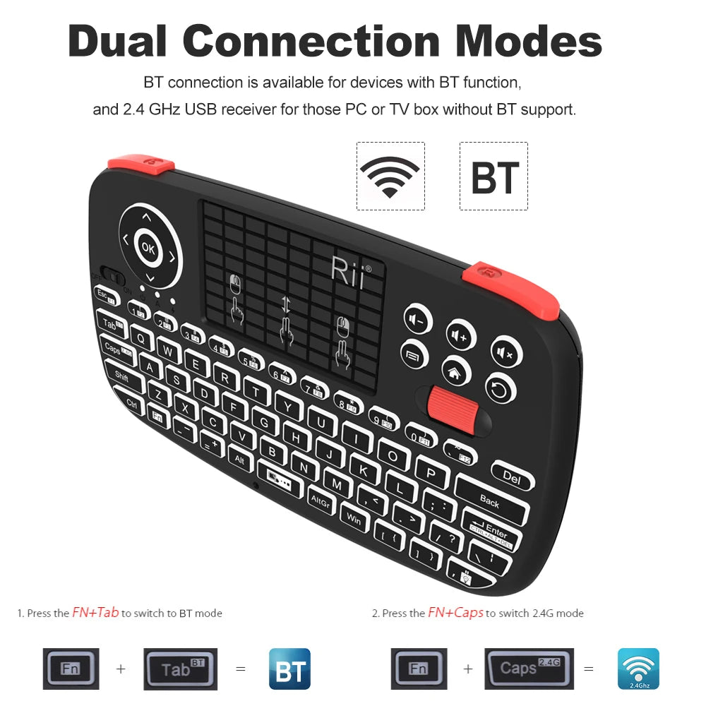 I4 Mini Wireless Keyboard with Touchpad
