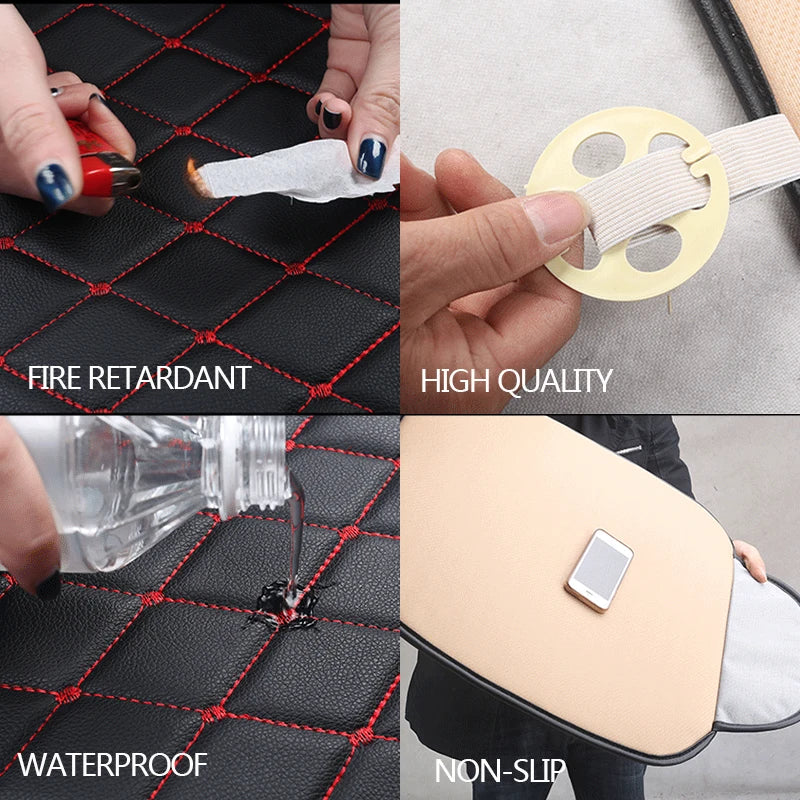 SEAMETAL Car Seat Cover Pu Leather Auto Seat Cushion Universal Four Seasons Breathable Chair Protection Mat Pad Car-Styling