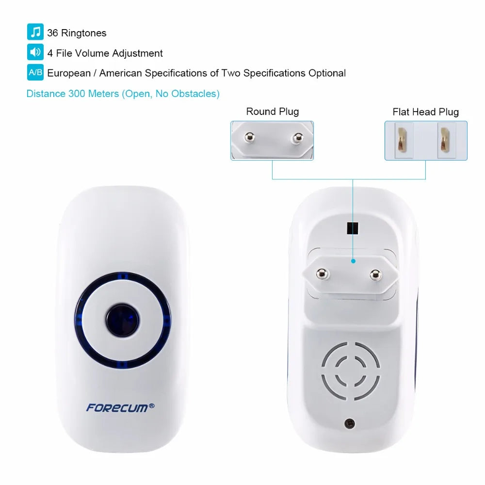 Wireless Motion Sensor Door Chime with 36 Songs and 4 Volumes