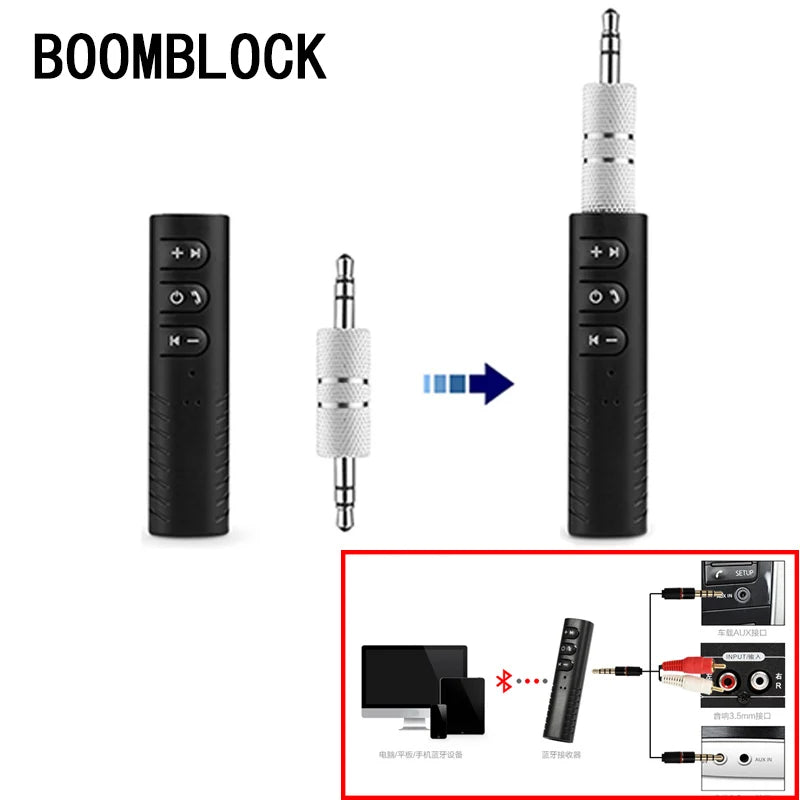 Receptor de audio Bluetooth AUX con adaptador de 3.5mm