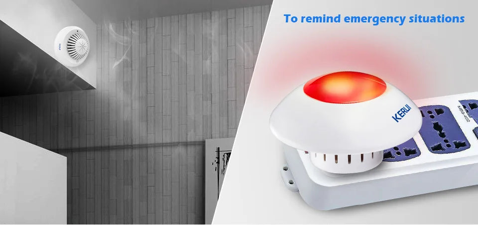 Wireless Indoor Siren Alarm Horn with Strobe Light