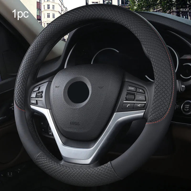 SEAMETAL Anti-Slip Car Steering Wheel Cover Anti Scratch Breathable Steer Wheel Protection Cover Full-Surround Steer Protector