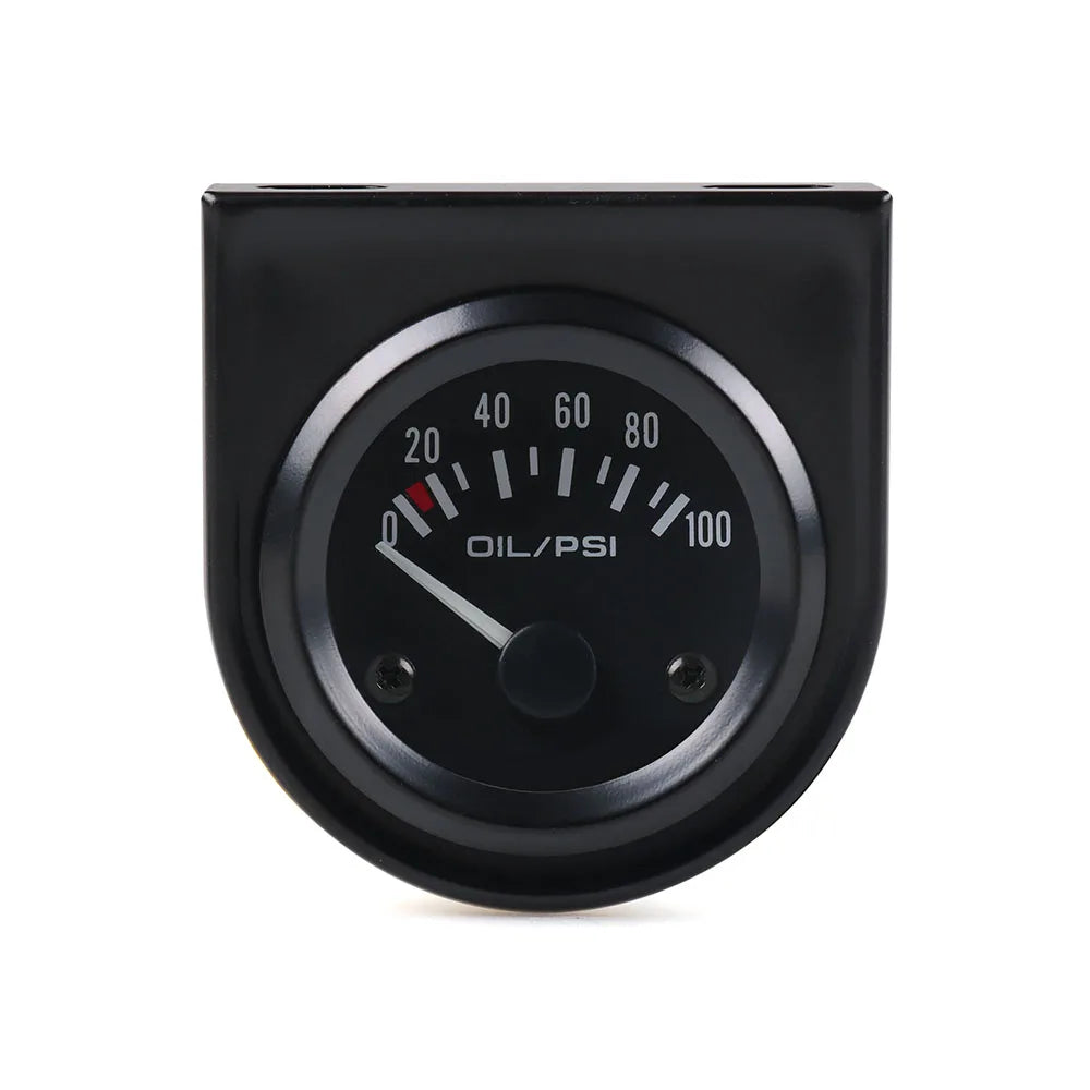 Mjerač 2INCH 52MM, crni, voltmetar, mjerač temperature vode i ulja, tlaka ulja i razine goriva, ampermetar, komplet s trostrukim mjeračem za automobil