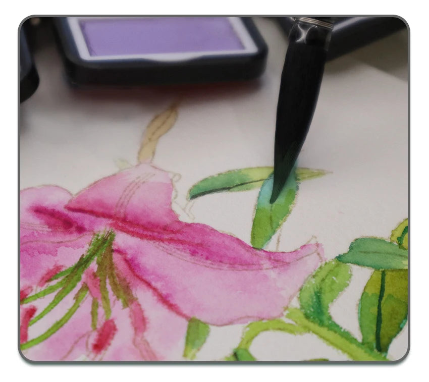 Umělecký ručně malovaný akvarelový štětcový pero