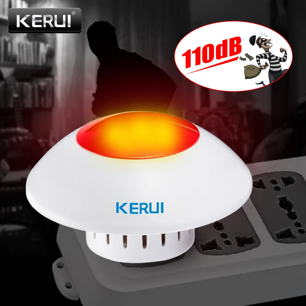 Wireless Indoor Siren Alarm Horn with Strobe Light