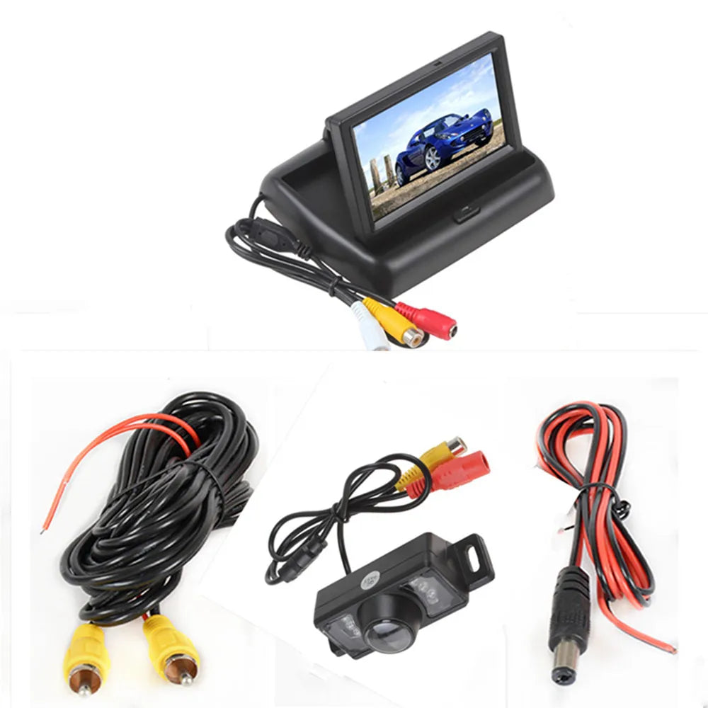 4.3 inch TFT LCD screen Car Monitor Rearview Reverse Parking Monitor with 2-channel Video Input,Camera optional