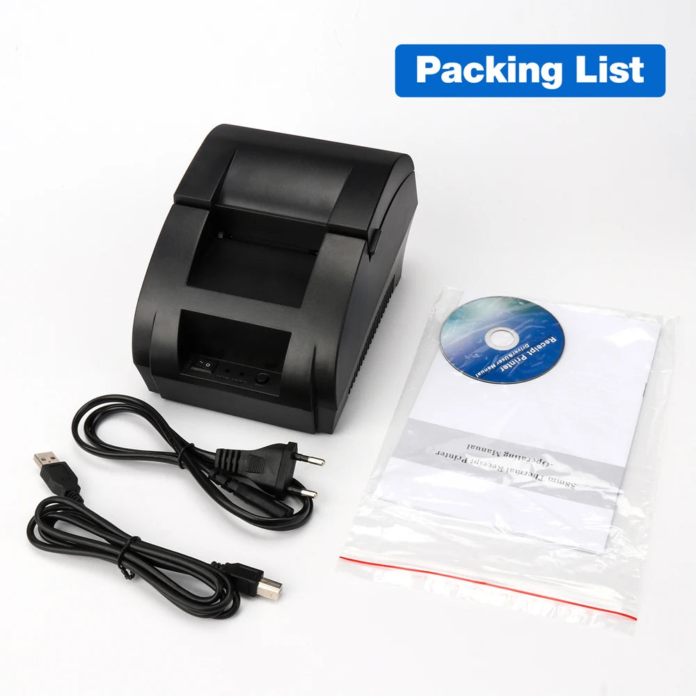 Impresora térmica de recibos de 58 mm y opciones de papel