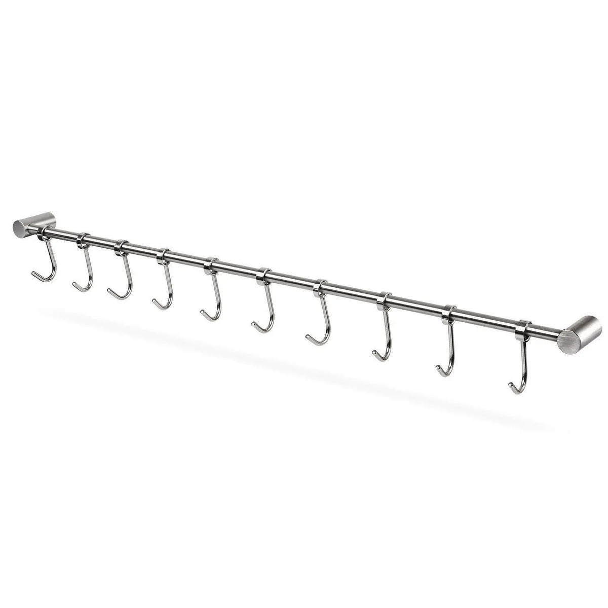 Wall-Mounted Stainless Steel Kitchen Rail Rack with 7 Hooks