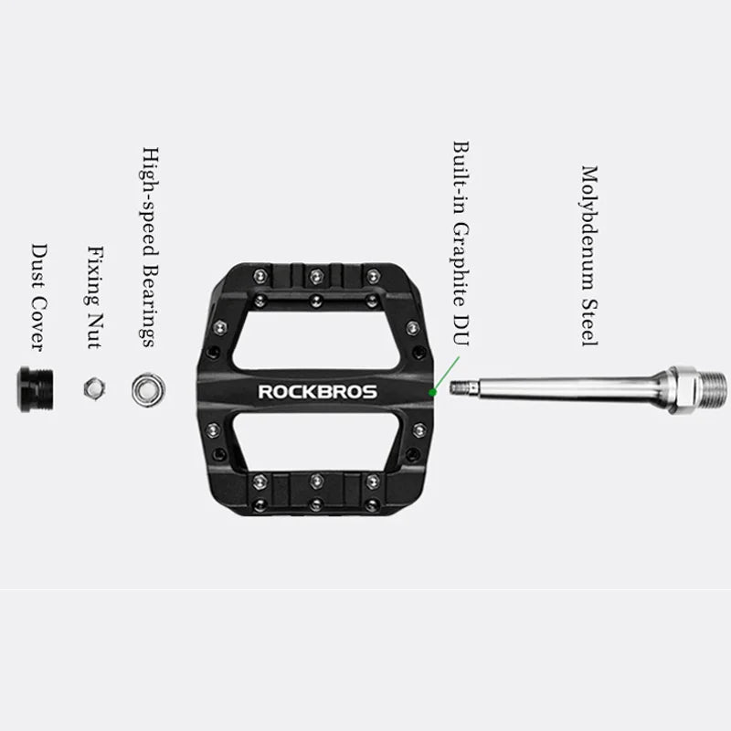 Ultralight Bike Pedals with Sealed Bearings and Wide Anti-Slip Platform