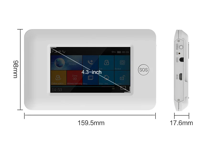 433MHz Touch Screen Wireless 2G 4G WIFI GSM RFID Card Burglar Alarm System Smart Home Security DIY Alarm TUYA Smart Life