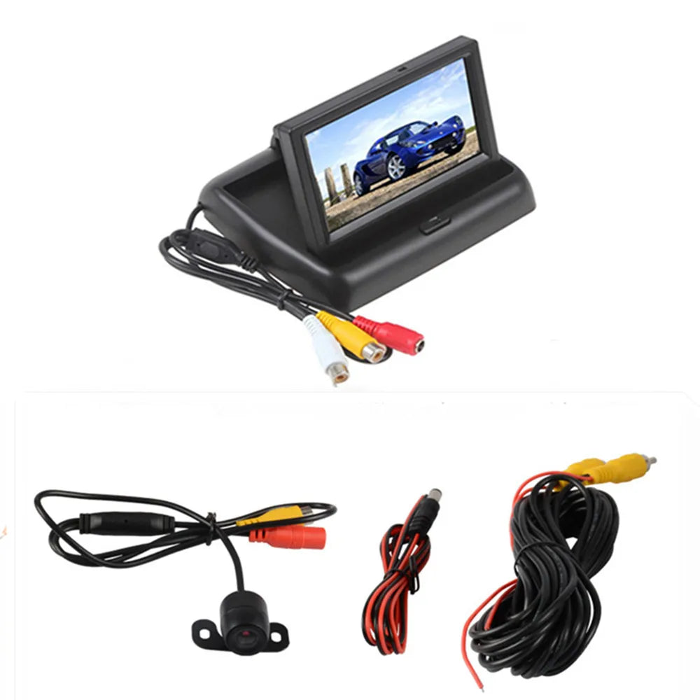 4.3 inch TFT LCD screen Car Monitor Rearview Reverse Parking Monitor with 2-channel Video Input,Camera optional