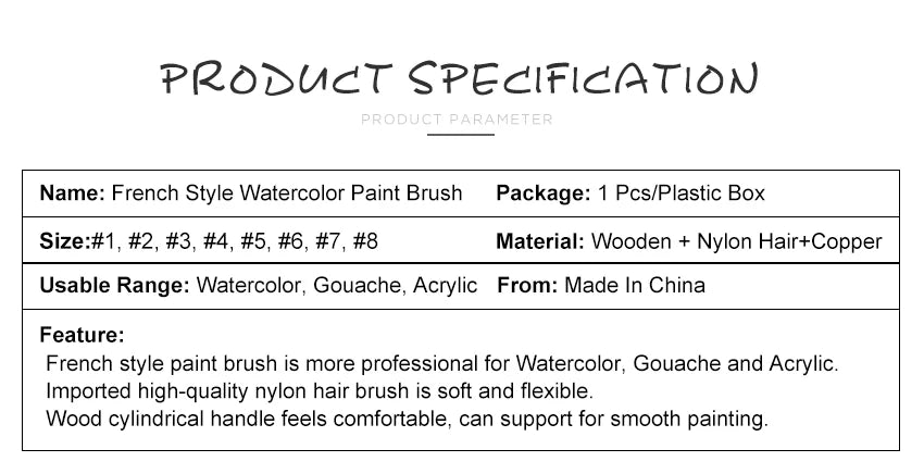 Umělecký ručně malovaný akvarelový štětcový pero