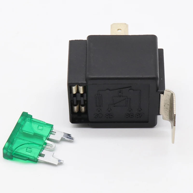 Relais automobile 12 V à quatre broches avec fusible, 30 A