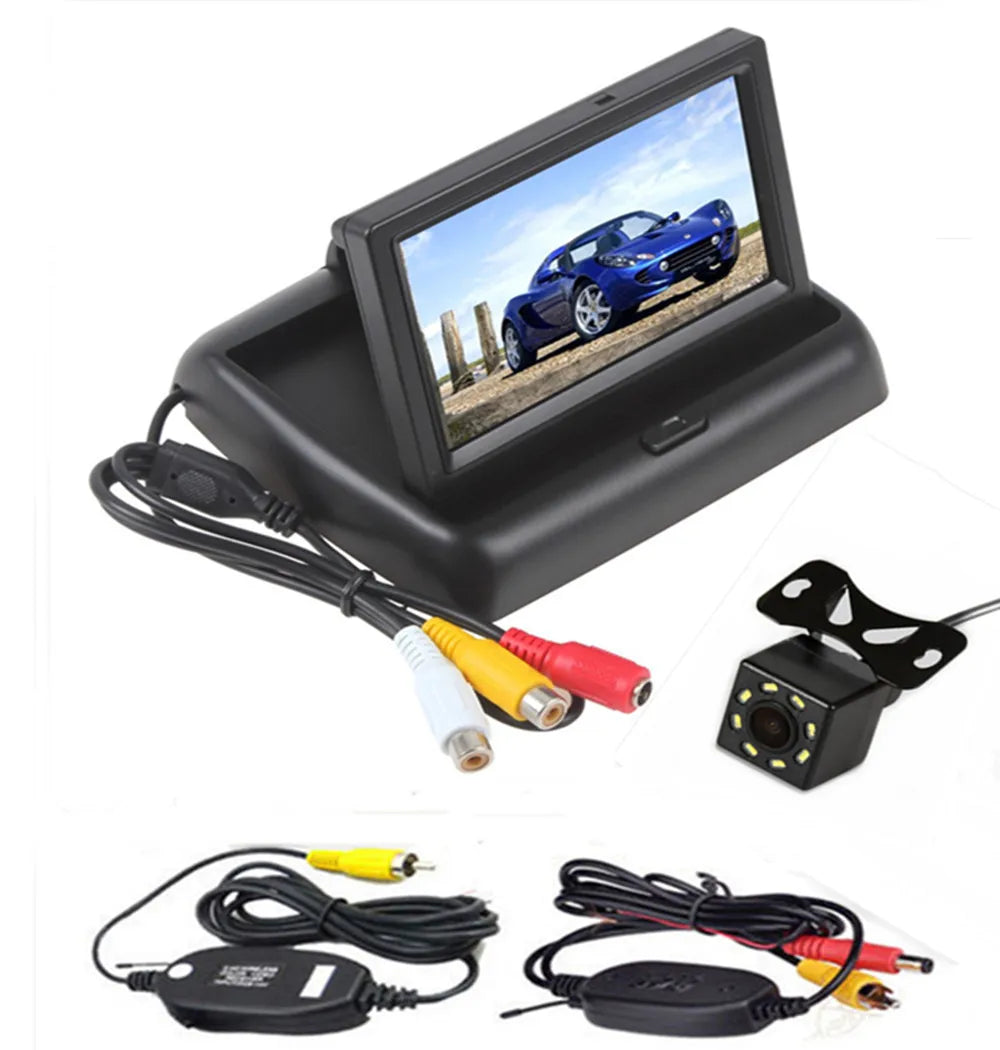 4.3 inch TFT LCD screen Car Monitor Rearview Reverse Parking Monitor with 2-channel Video Input,Camera optional