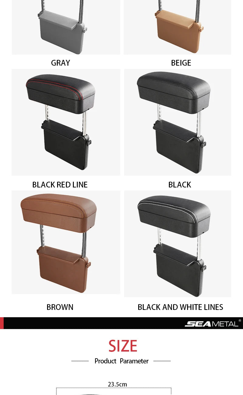 Car Armrest Box Elbow Support Adjustable Car Seat Gap Organizer Arm Rest Box for Cars Auto Accessories Armrest Cushion Universal