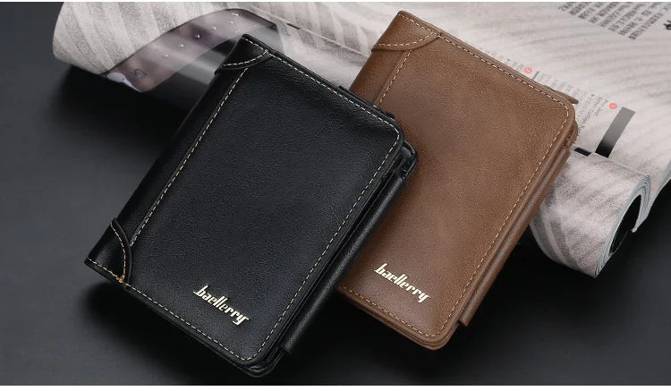 New PU Leather Men Wallets High Quality Zipper Short Desigh Card Holder Male Purse Vintage Coin Holder Men Wallets