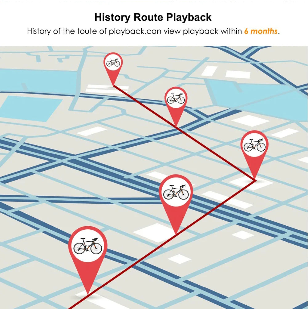 Waterproof 4G GPS Tracker Bikes SMS Locating GPS Tracker 60 Days Real Time Tracking Bicycle Lamp Rastreador