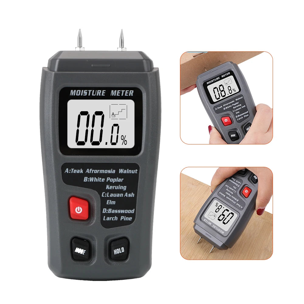 Digital Wood Moisture Meter with Species Modes