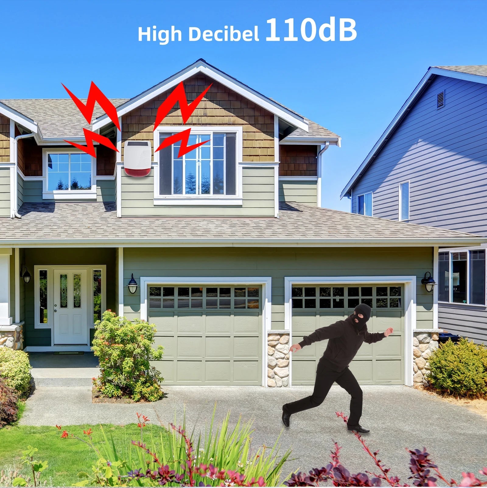 433Mhz High Decibel Outdoor Solar Wireless Siren Loudspeaker Waterproof Strobe For Smart Home Security Burglar Alarm System