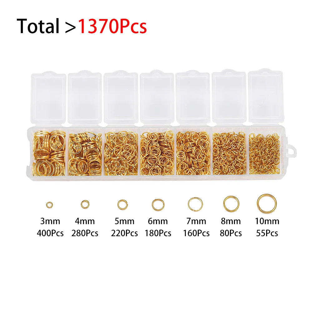 Alloy Accessories Jewelry Findings Set Repair Tools Lobster Clasp Open Jump Rings Earring Hooks for DIY Jewelry Making Supplies