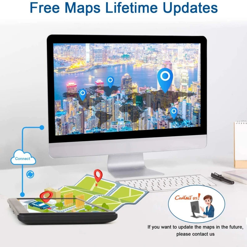Navigație GPS pentru mașină/cutie 7.0" ecran tactil FM+8GB hartă în Europa, Australia, America, Inclusă gratuit