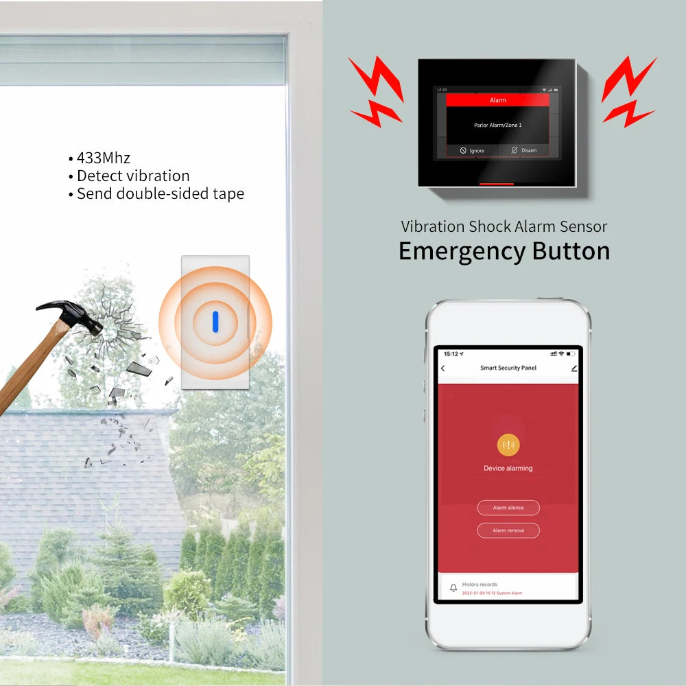 GB010 Wireless Vibration and Glass Sensor