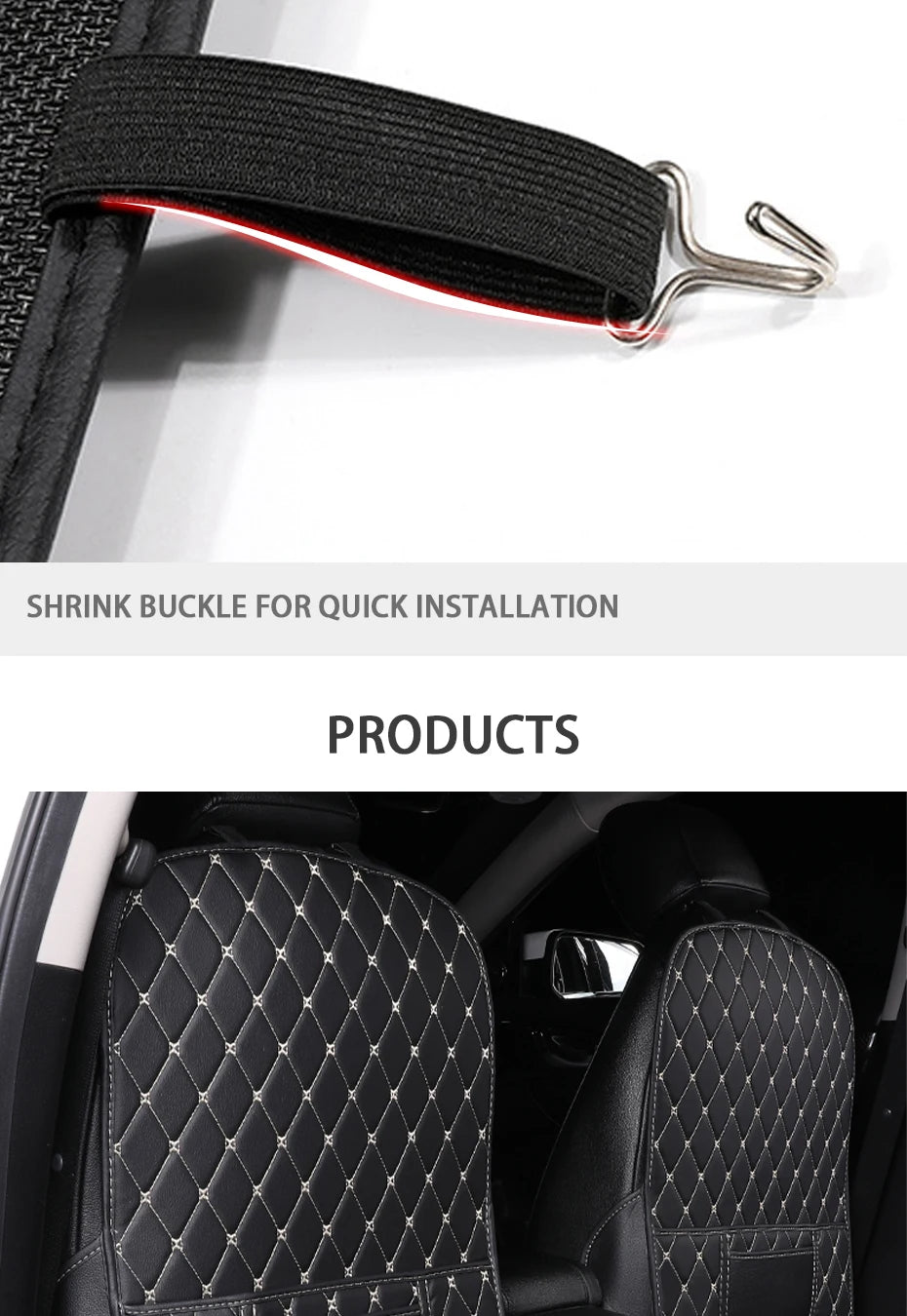 PU Leather Car Anti-Kick Mats Auto Seat Back Protector Cover Car Back Seat Organizer with Storage Pockets Interior Accessories
