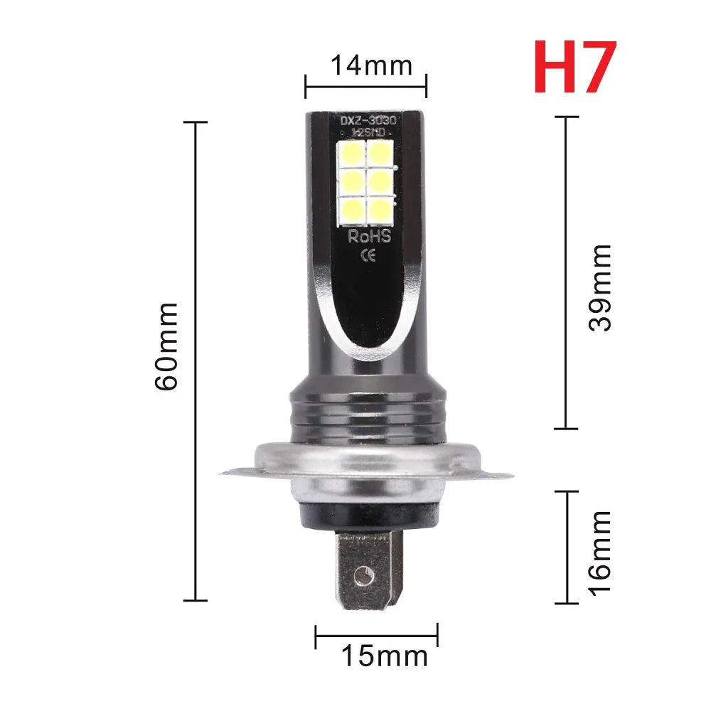 2Pcs H8 H11 LED Bulb H16 JP 9005 HB3 9006 HB4 Led Lamp Super Bright Car Fog Lights Day Driving Running Light 12V 24V 6000K White
