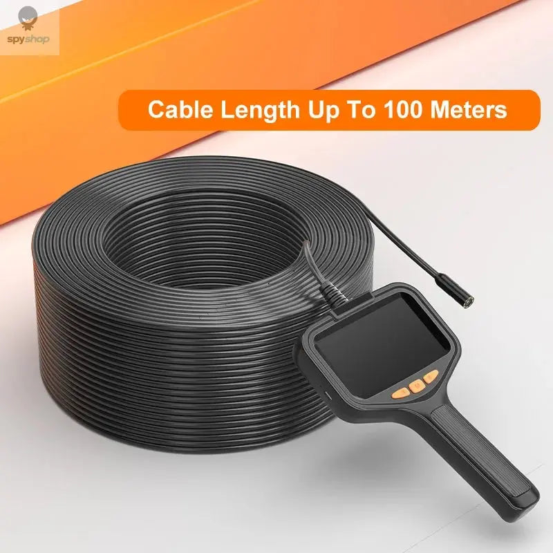 Handheld Endoscope Camera 4.3 Inch Screen 2-100 Meter Rigid Cable HD1080P 8MM/5.5MM Front SIde Lens Pipe Inspection Borescope Spy-shop.com