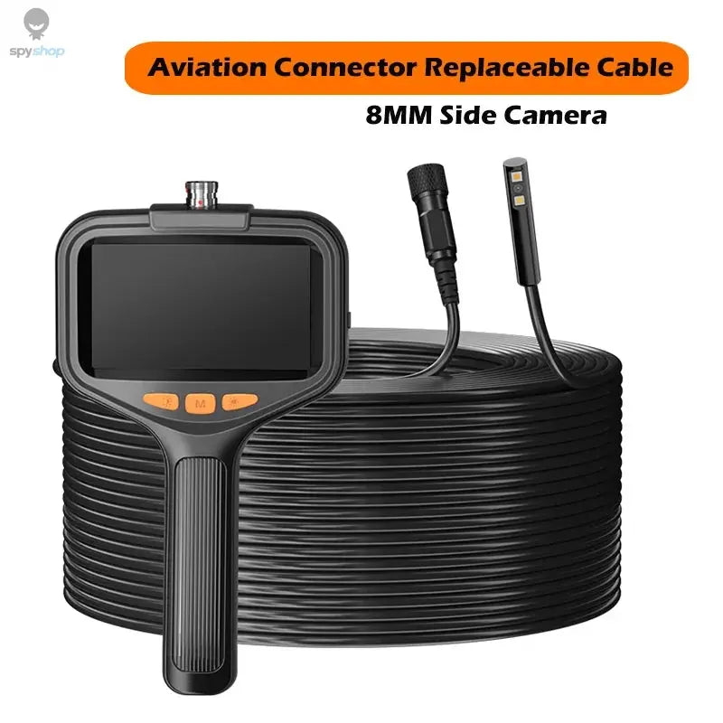 Handheld Endoscope Camera 4.3 Inch Screen 2-100 Meter Rigid Cable HD1080P 8MM/5.5MM Front SIde Lens Pipe Inspection Borescope Spy-shop.com
