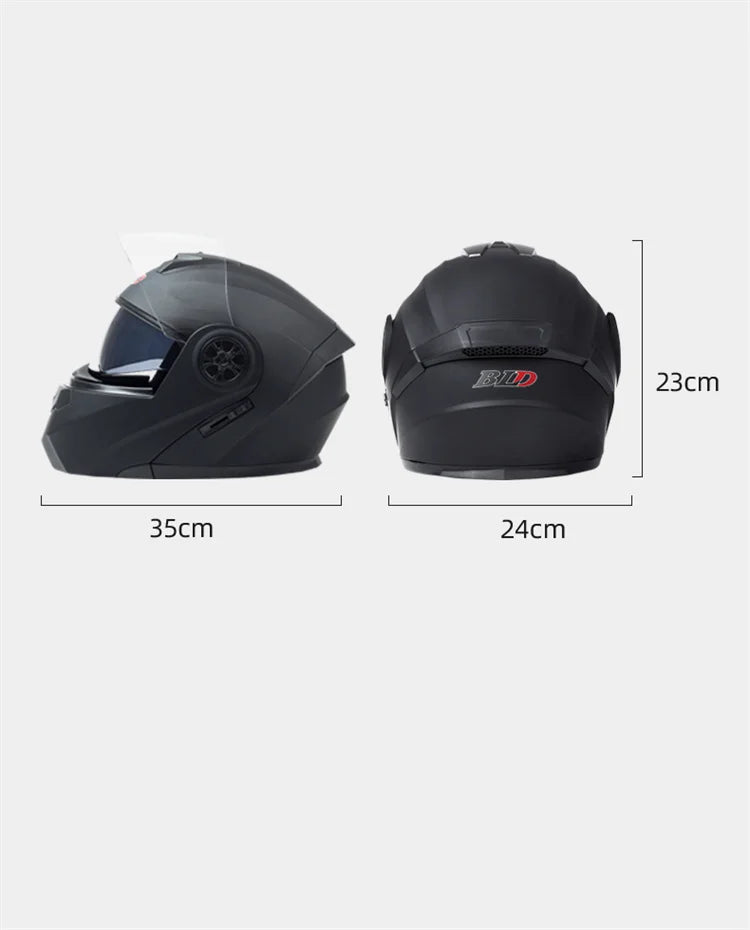 BLD Modular Dual Lens Motorcycle Helmet Safety Downhill Flip Up Helmets Professional Motocross Racing Full Face Casco Moto