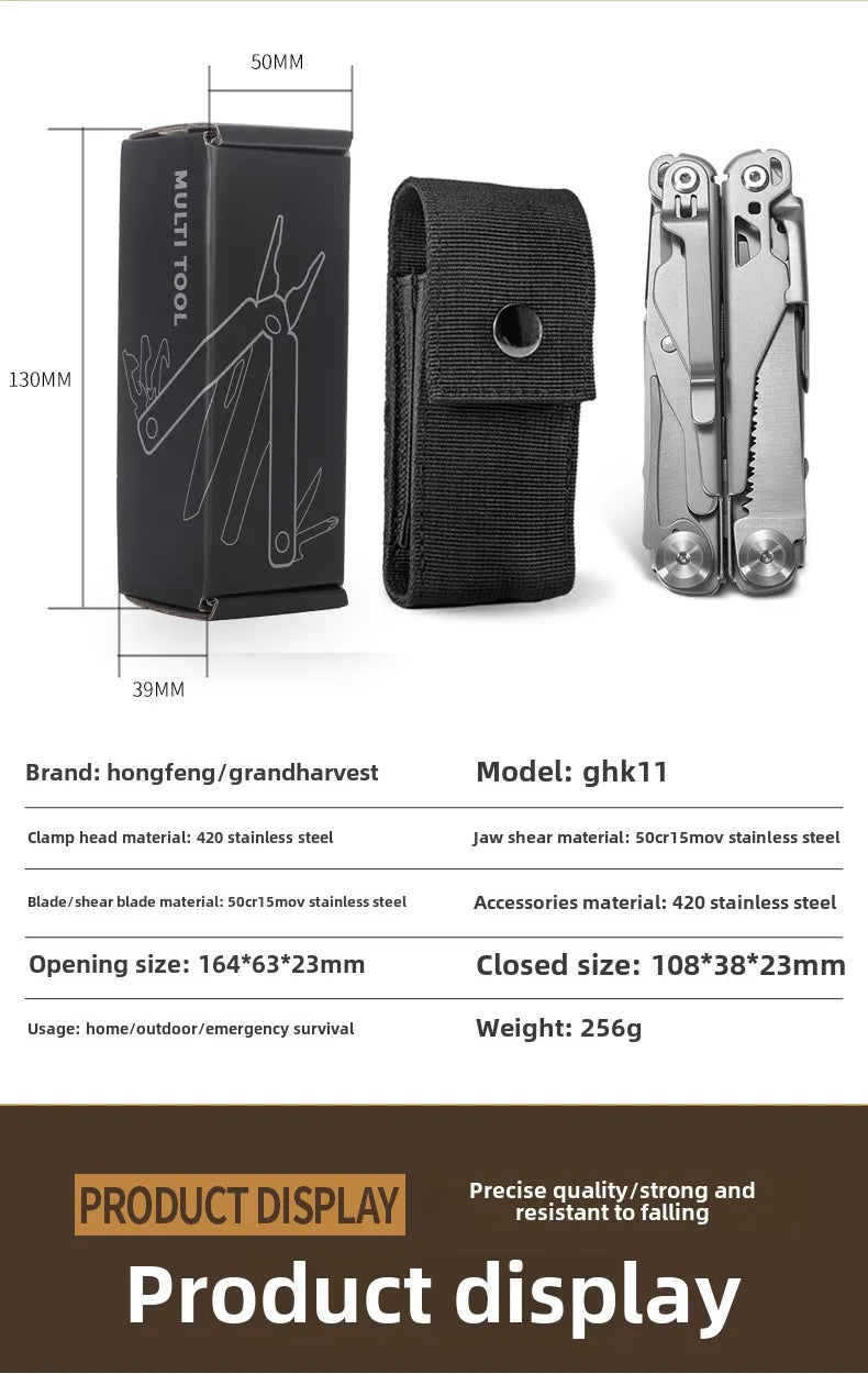 Folding Stainless-Steel Pliers Multitool