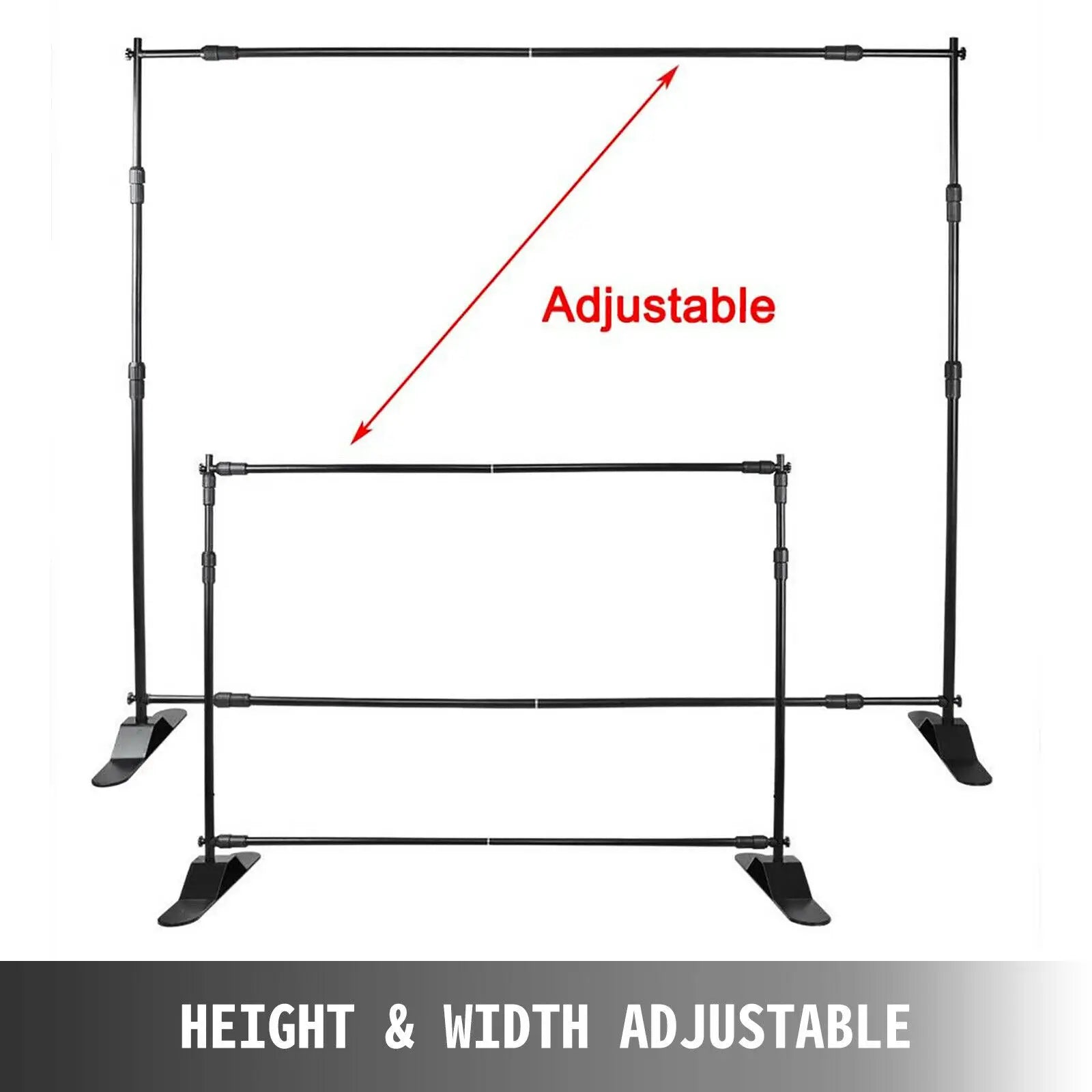 Adjustable Backdrop Stand 8x8FT / 10x8FT for Events & Photography