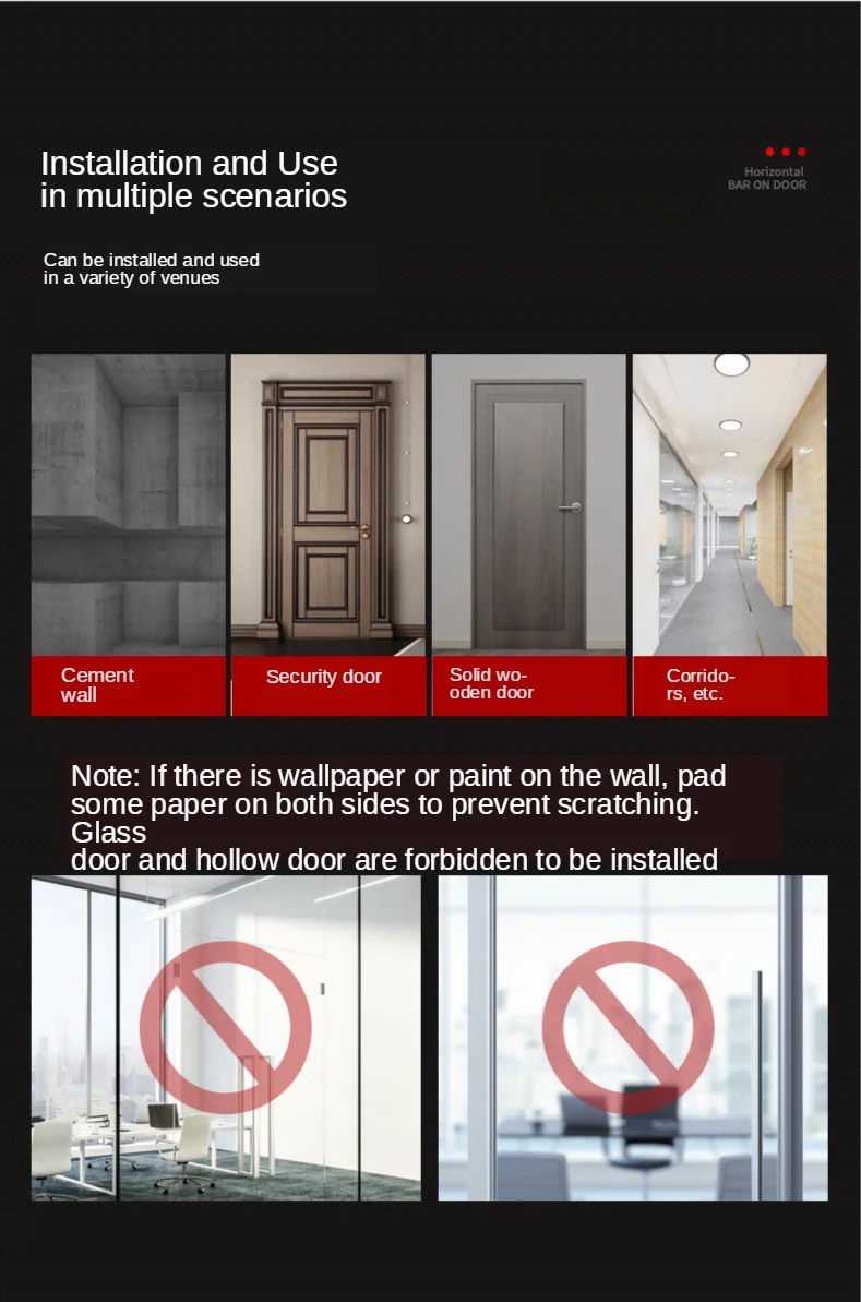 Large Adjustable Door Horizontal Bar for Home Training