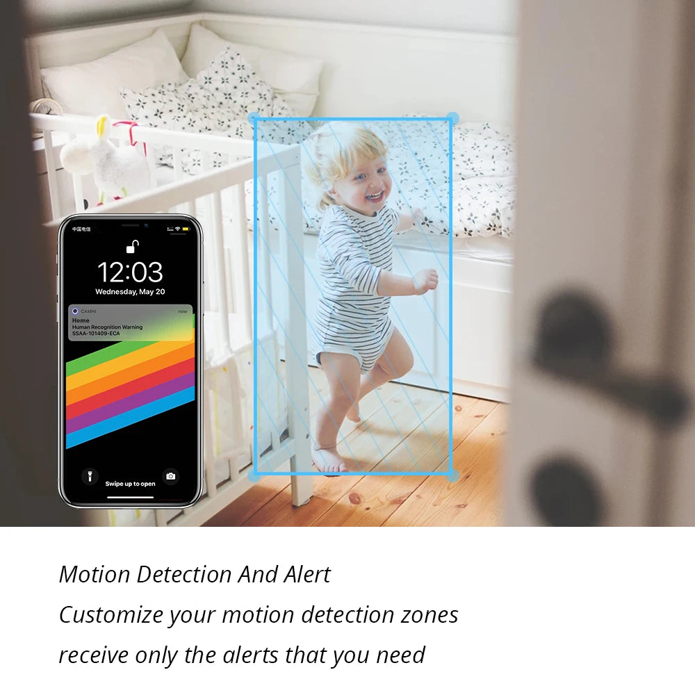 4MP WiFi vnútorná bezpečnostná kamera s nočným videním a upozorneniami na pohyb