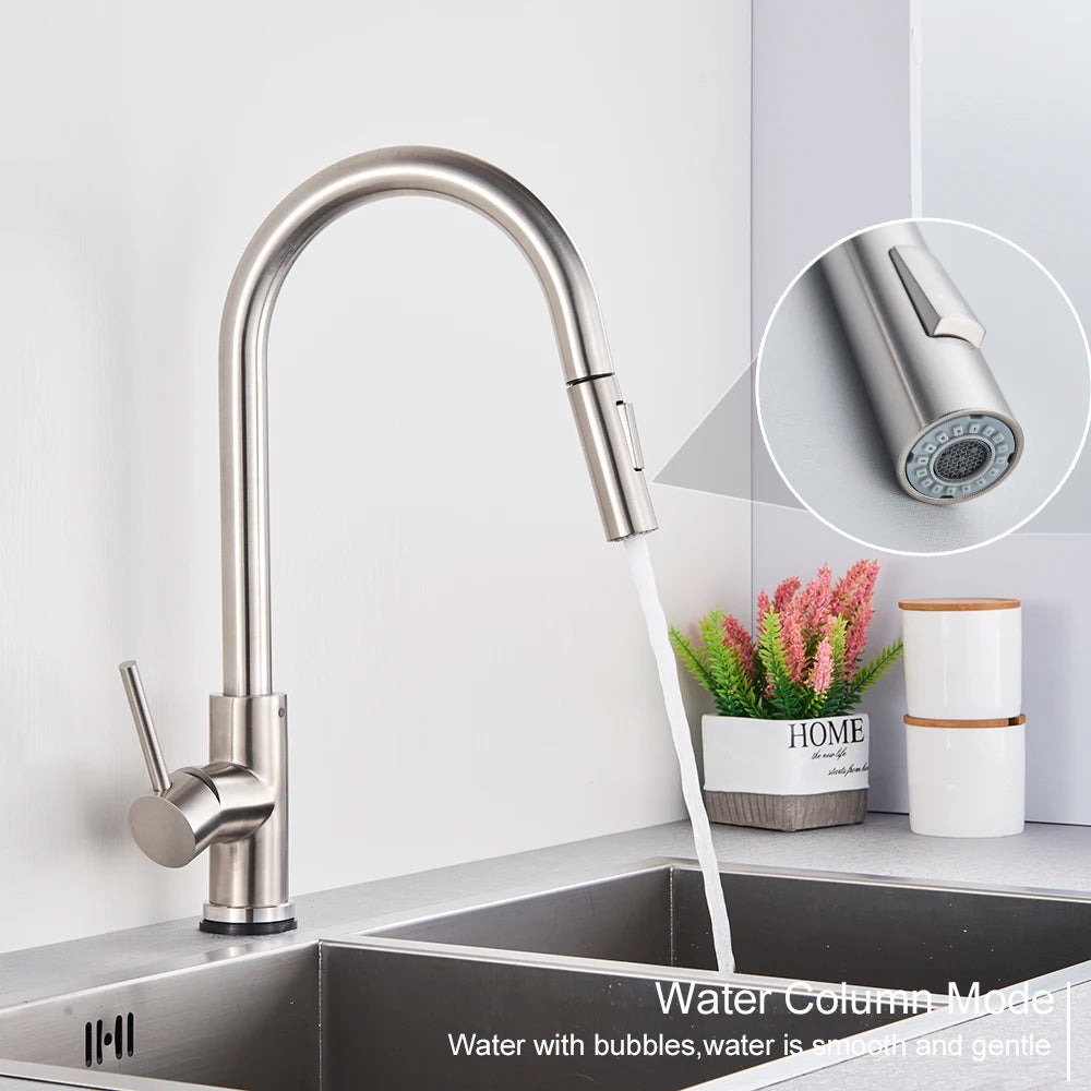 Black Kitchen Faucet with Pull-Out Dual-Function Spray