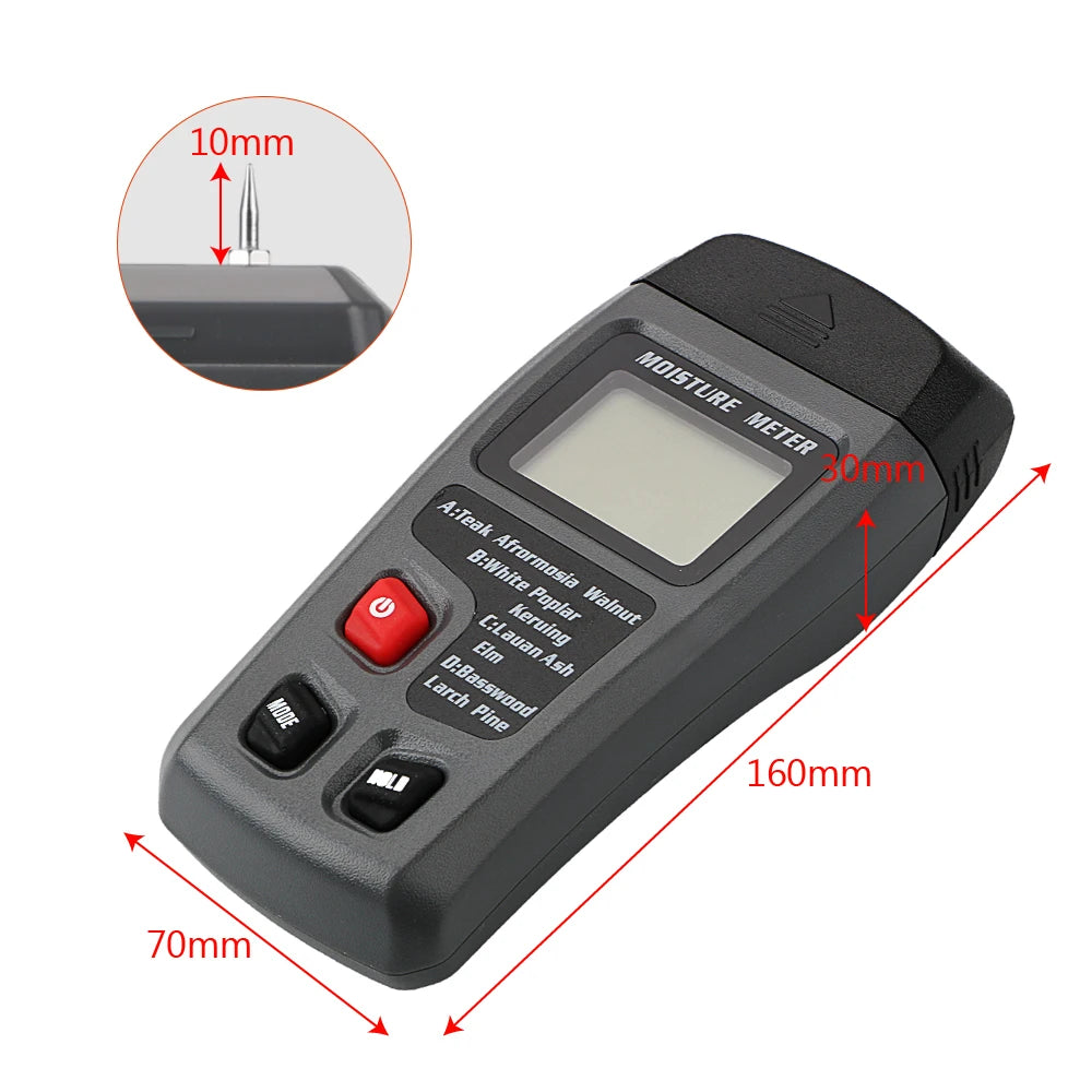 Digital Wood Moisture Meter with Species Modes