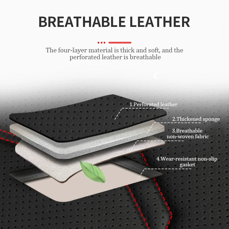 SEAMETAL Wrapped Car Seat Cover Anti Scratch Wear-Resistant Vehicle Seat Protector Cushion PU Leather Breathable Auto Chair Pad