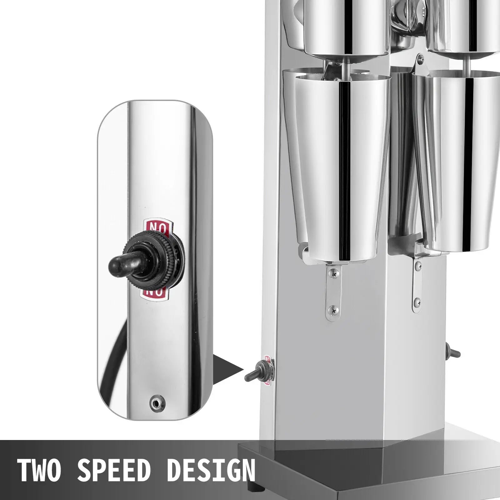 Commercial Double Head Milkshake Machine 800ml Stainless Steel Mixer