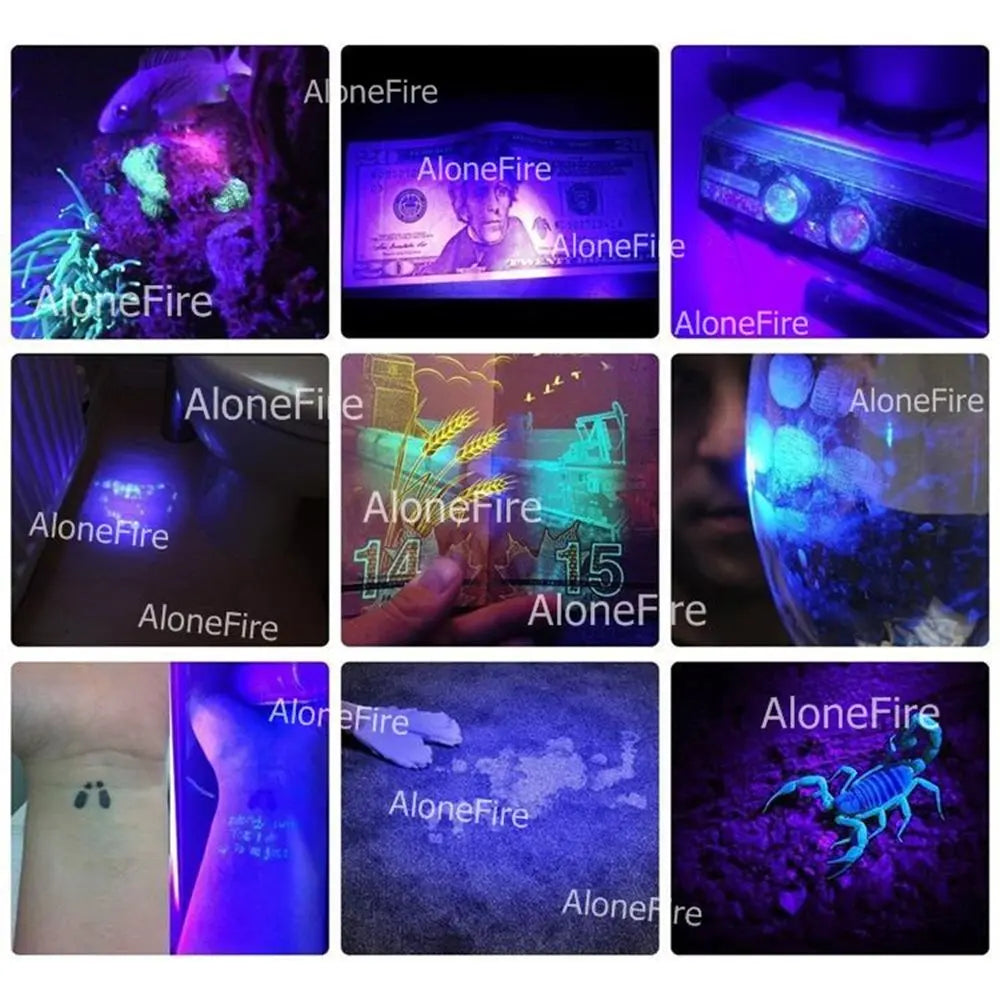 128LED 395nm UV Flashlight High Power Ultraviolet Torch Money Ore Pet Stains Invisible ink Scorpion Marker Fluorescent light