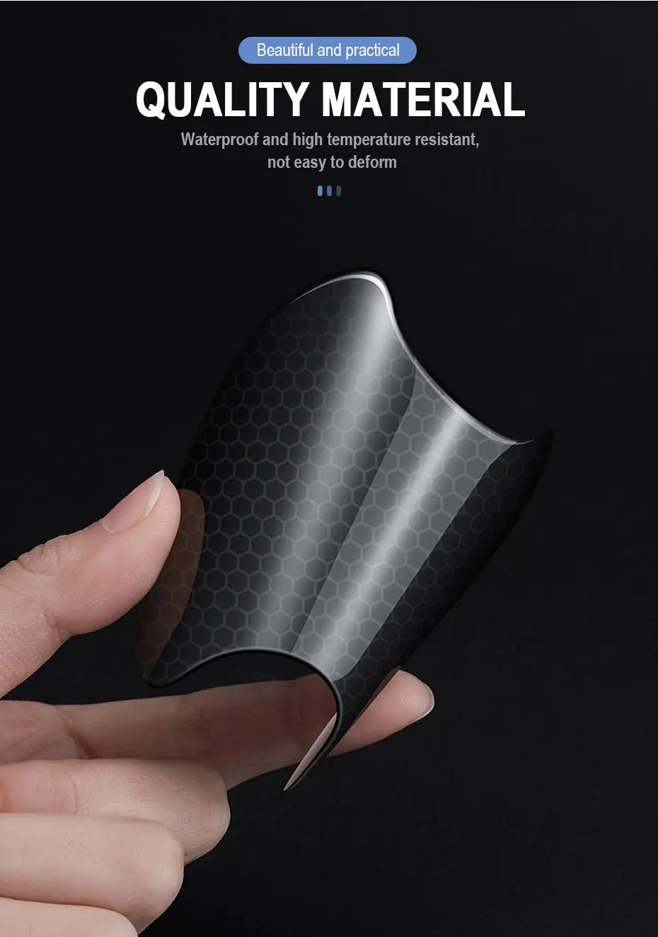 SEAMETAL Car Sticker Door Handle Protective Film with Reflective Trim Sticker Door Bowl Protector Anti-Scratch Protection Guard