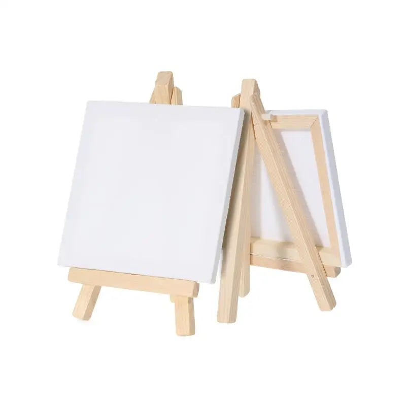 12pcs Artists 5-Inch Mini Easel & 3×3-Inch Canvas Set