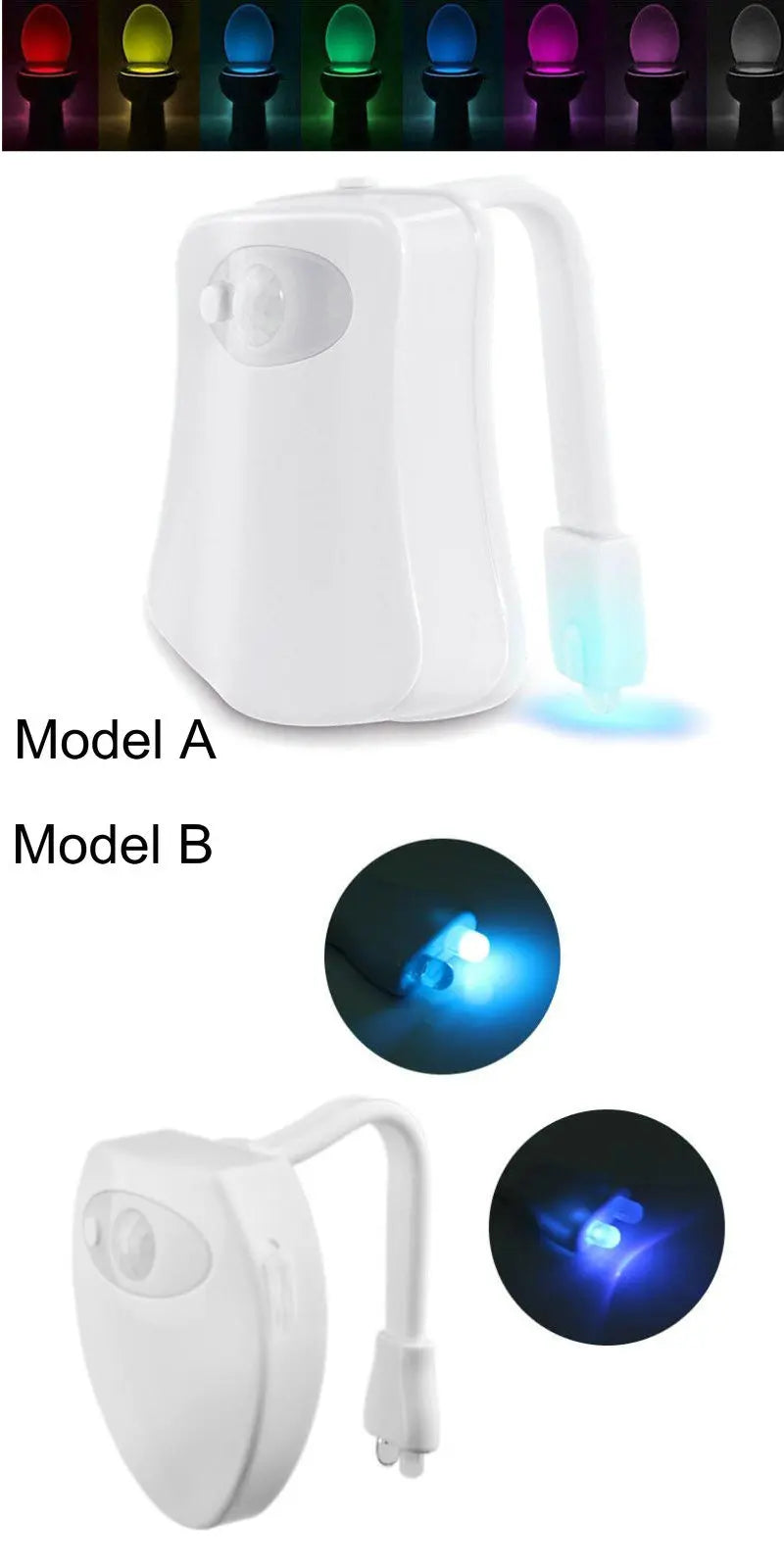USB Rechargeable Motion Sensor Toilet Night Light 16 Colors
