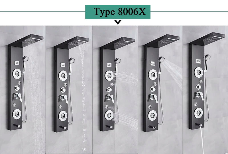 LED Shower Panel Massage Jet Shower System