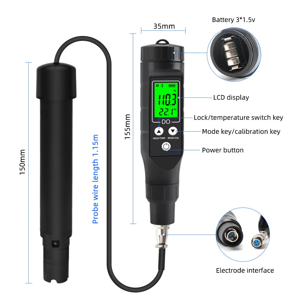 BLE-9100 Opgelopen Zuurstofmeter en Onderdelenopties