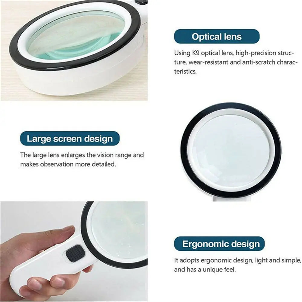 عدسة مكبرة يدوية LED - 60 mm