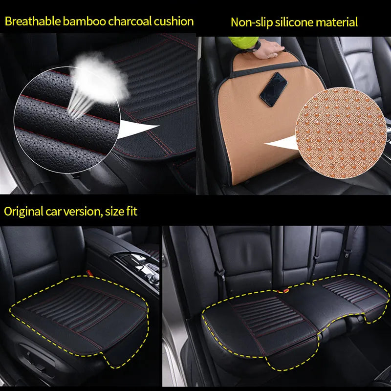 SEAMETAL Four Season Car Seat Cover PU Leather Seat Cushion Universal Breathable Seats Cover Protector Pad Interior Accessories