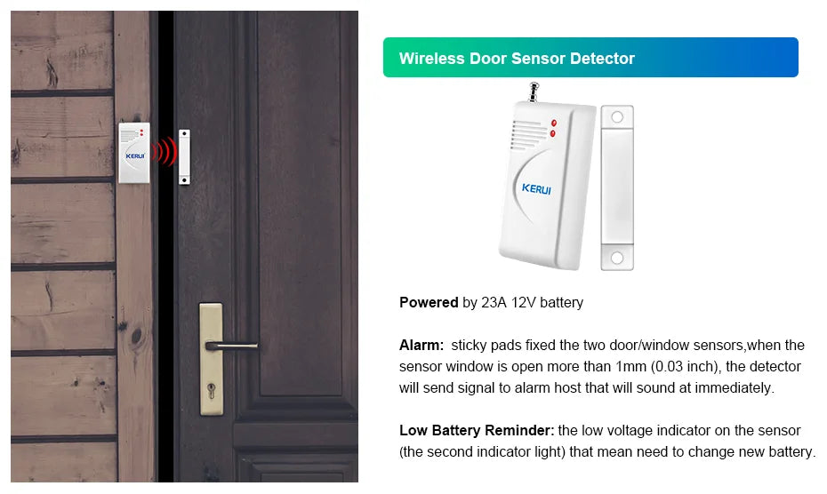 433MHz Wireless Door Window Sensor for Alarm Systems